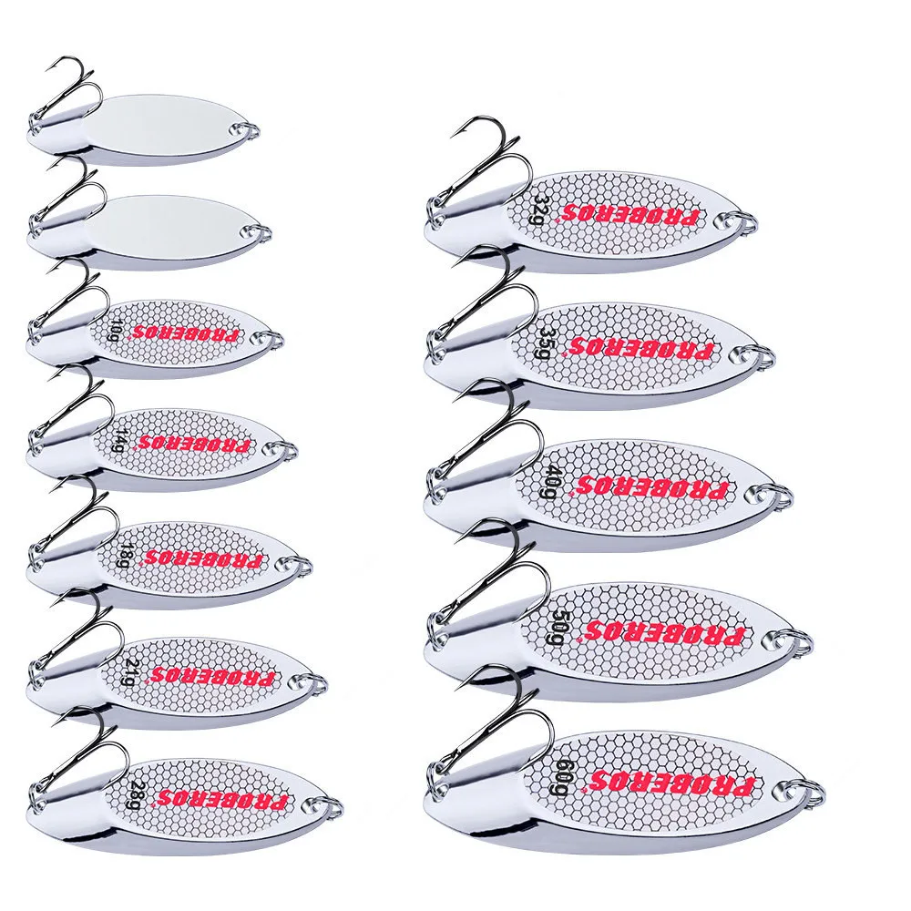 

1px Fishing Biats Metal Spoon Lure 3g-35g Metal Bass Baits Silver Spoon Fishing Lure 8#-2# Hook Metal Lure Fishing Tackle