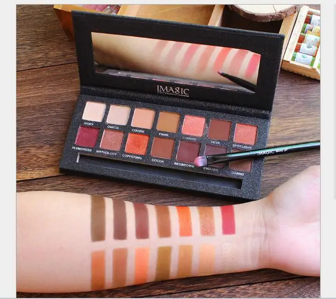 IMAGIC New fashion Beauty Boutique Renaissance Color Matte Shimmer waterpoof 14 Eyeshadow Palette make up brush 2018 |