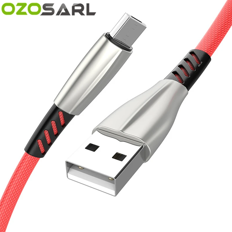 

5V2.4A Zinc Fast Charging 100CM USB Cable Type C Micro USB Charger Cable Anti-Folding Nylon Braided Cord for iPhone iPad Cable