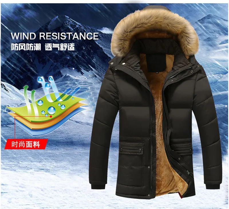 Men's Casual Parkas 2018 Winter Warm Thick Man Mid-long Winter Coat Male Hooded Collar Windbreaker Parkas Jacket Jaqueta Masculino Inverno M-5XL (18)
