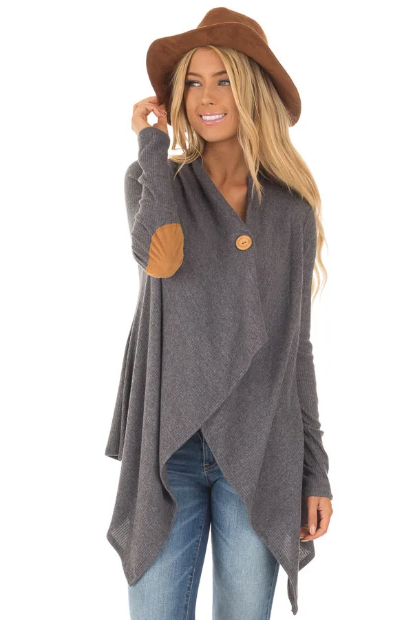 

clothes 2018 autumn and winter fashion V-neck female coat button spliced single button casual asymmetric length woman coat