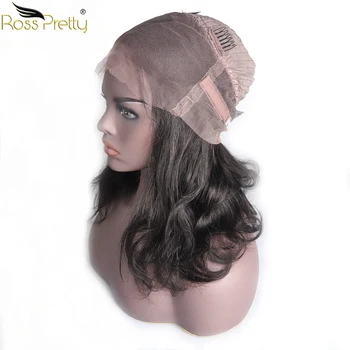 

Ross Pretty Remy Peruvian Hair 360 Lace Frontal Human Hair Natural Black Color 1b Body wave Hair lace front Wigs