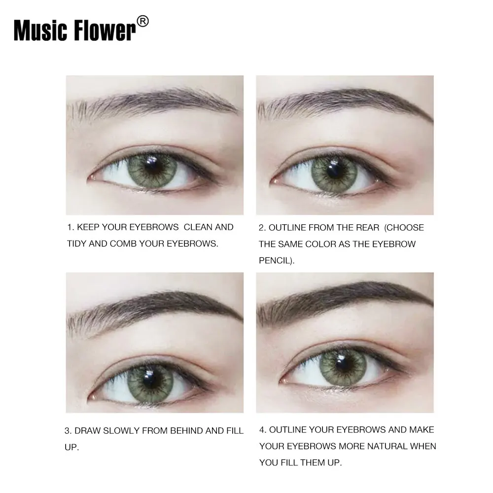 Eyebrow new solid color anti-smudge drop-shaped eyebrow eye makeup tools four colors