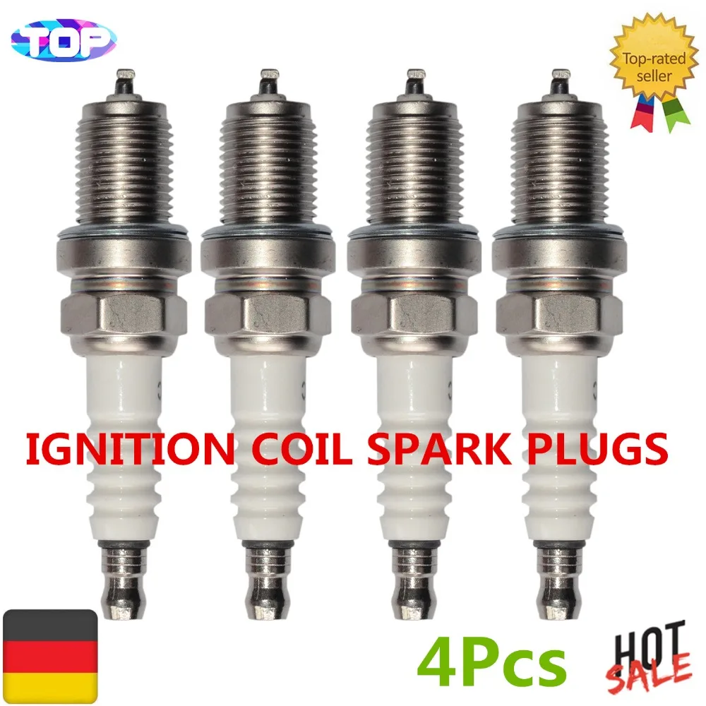 1 Set of 4 IGNITION COIL SPARK PLUGS FOR NGK BKR7E AUDI TT A4 VW GOLF