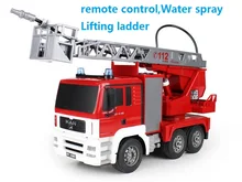 Remote control engineering vehicle Water spray Fire engine Telescopic ladder Children s toy car Birthday Christmas
