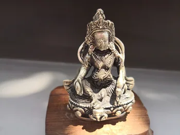 

China old ornaments Plate with silver Tibet Buddha Lata guanyin Feng Shui Home