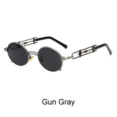 Ralferty, уникальные винтажные стимпанк Солнцезащитные очки для женщин и мужчин, дизайнерские золотистые красные очки, аксессуары для женщин, Ретро панк очки B010 - Цвет линз: Gun Gray