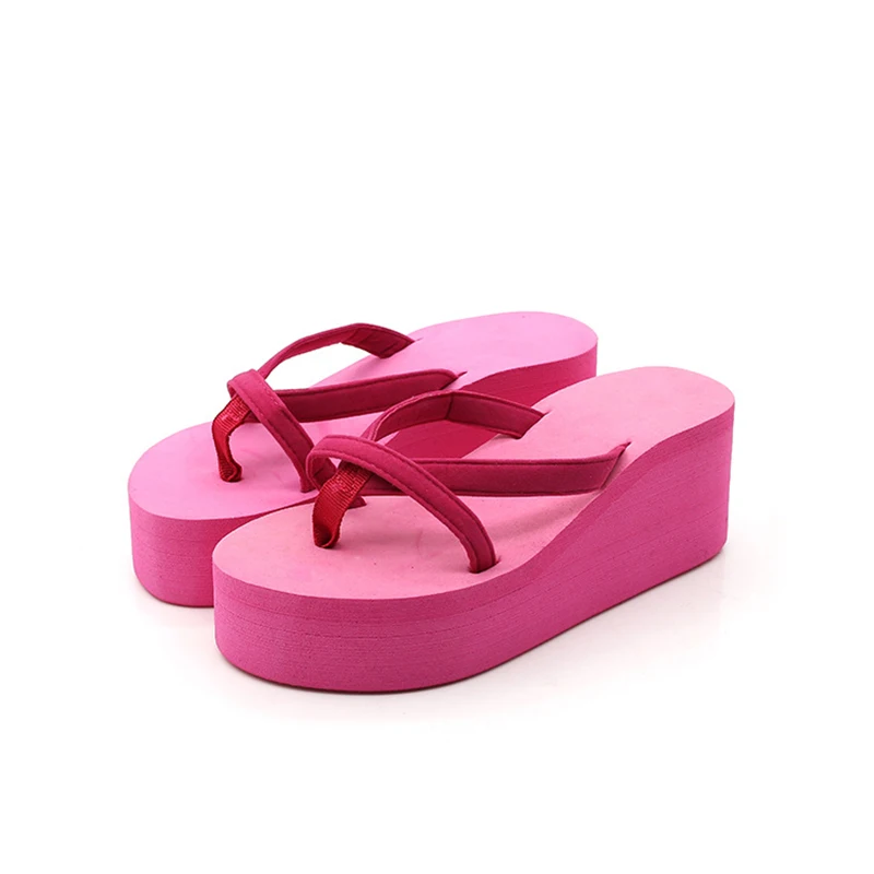 Laamei/женские пляжные сланцы; женские модные босоножки; туфли из ЭВА розового цвета на толстом каблуке с застежкой - Цвет: color 4