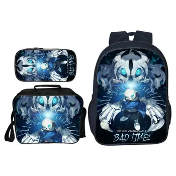 

3Pcs/Set Cartoon Undertale Printing Kids Backpack Mochila Boys School Bags Children Bookbag Shoulder Backpacks Girls Gift Bag