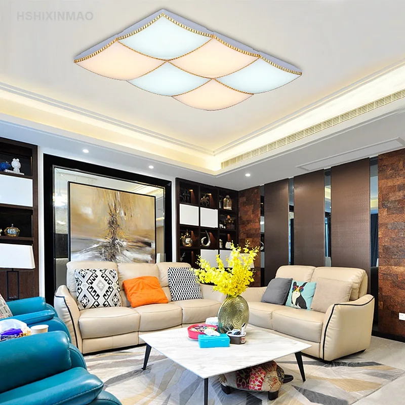 

New modern Life art living room rectangular ceiling lamp led bedroom study square ceiling light AC100-240V