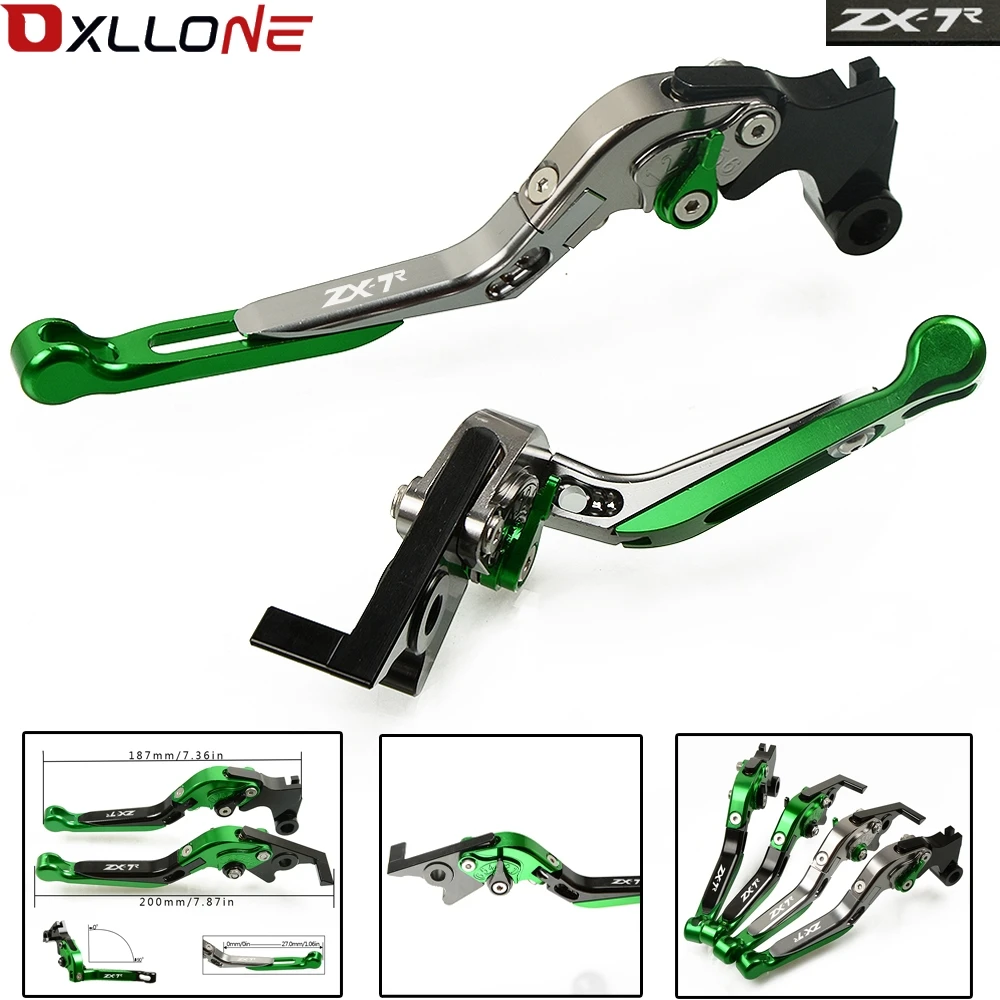 

For KAWASAKI ZX7R ZX-7R ZX 7R 1989-2003 2002 2001 2000 1999 CNC Motorcycle Adjustable Folding Brake Clutch Levers With ZX7R LOGO