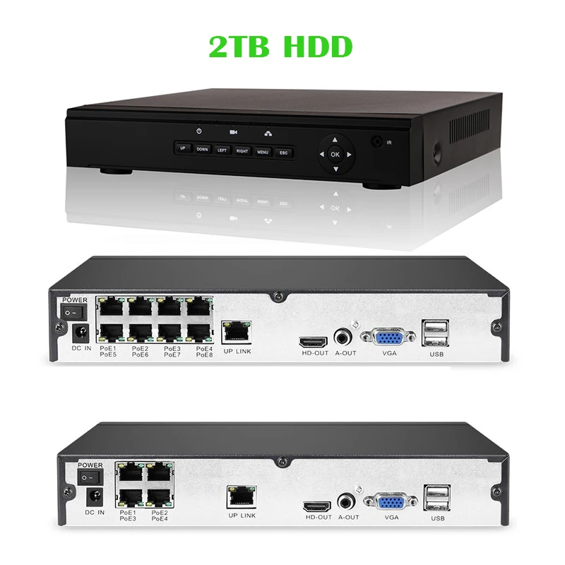 4CHANNLE POE NVR 2TB HDD