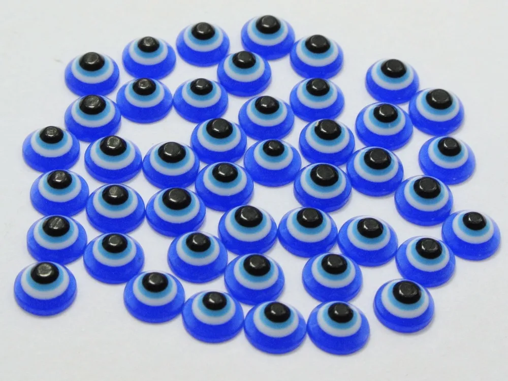 500 Blue Acrylic Flatback Evil Eye Gems 6mm Kabbalah Craftin Beads