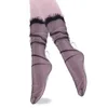 UNIKIWI.Women's Chiffon Transparent Mesh Eyelash Lace Socks.Ladies Ultra-Thin Princess Gauze Socks Sox Female Meias.2 Colors ► Photo 2/6