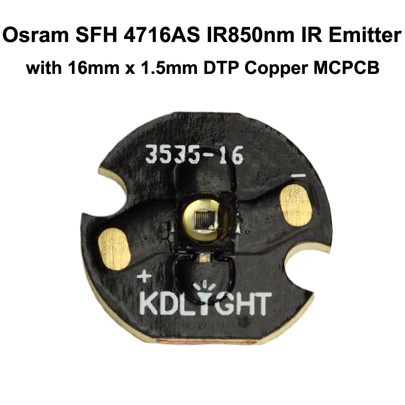 Osram SFH 4716AS IR850nm Инфракрасный красный Emitterer с 16 мм/20 мм DTP медь MCPCB