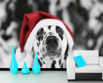 

Papel de parede Dogs Christmas Animals photo New year 3d wallpaper,living room bedroom sofa TV backdrop wall papers home decor