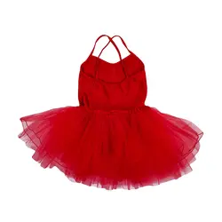 Mypf-девушка одежда для бальных танцев Купальник гимнастический ремни Туту 5-6 лет (красный)