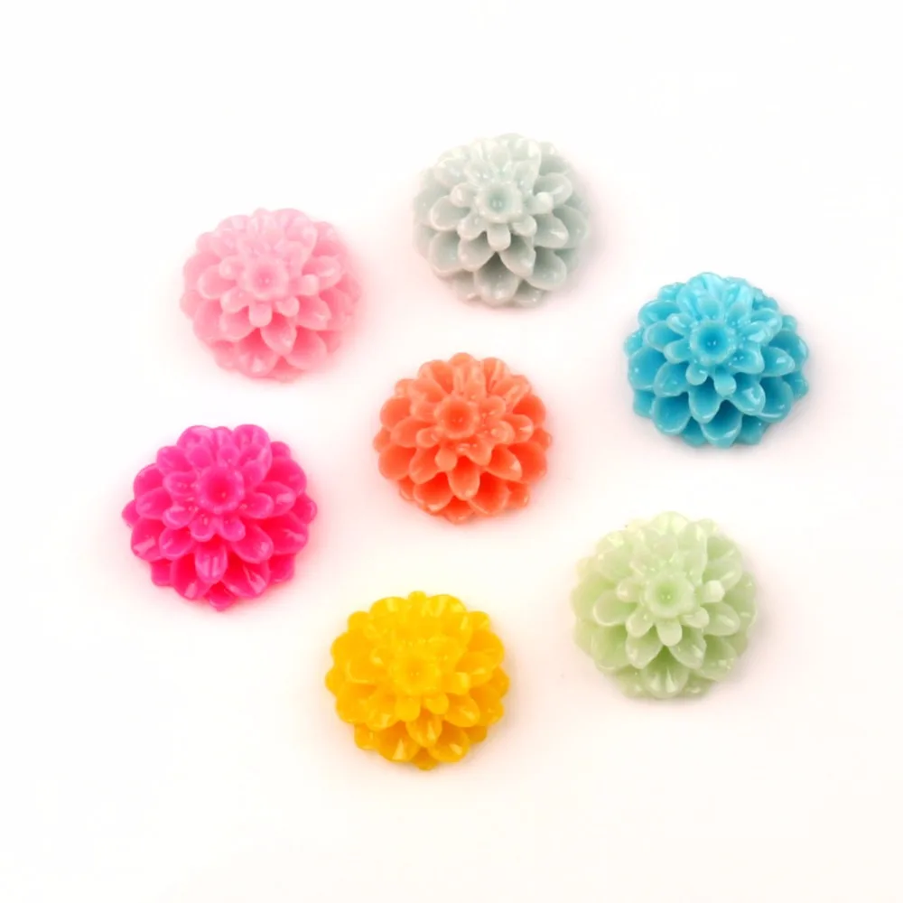 

100Pcs Resin Flower 12mm Decoration Crafts Kawaii Cute Flatback Cabochon Embellishments For Scrapbooking DIY Accessories