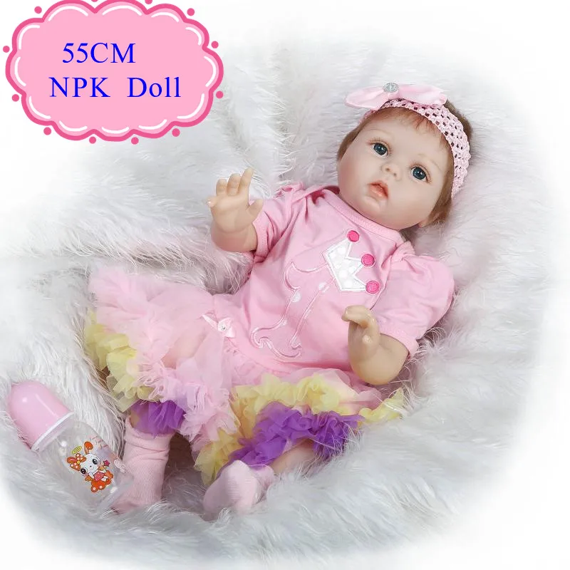

Big Eyes 55cm 22'' Adora Reborn Baby Girl Doll With Beautiful Hair Band Best Price Bebe Reborn Realista Early Enducational Doll