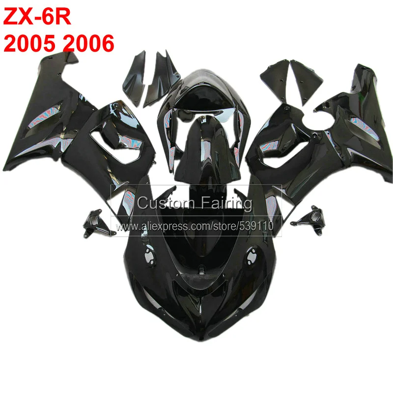 Vendita Calda Del Motociclo Kit Per Kawasaki Zx6R Zx 6R Ninja 2005 2006 05 06 All Black Carenature Carena Rg98