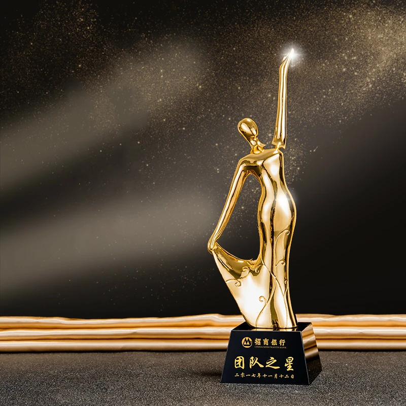 

Elegant High Grade Dance Crystal Trophy Free Engraving Latin Dance Style Resin Trophy Gift Box Best Dancer Reward Trophy Cup