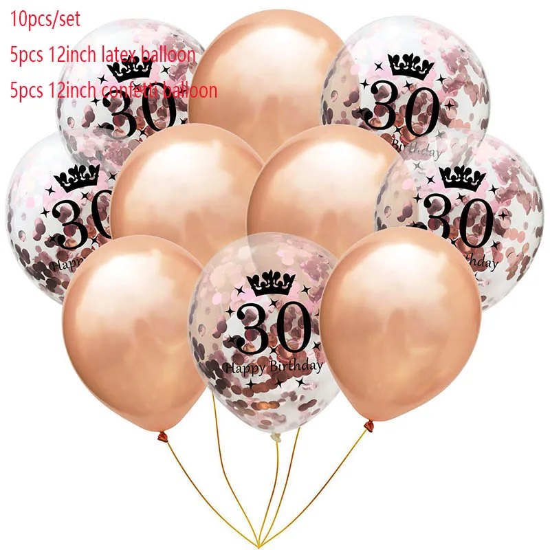 60, 50, 40, 30 черные и золотые шары на день рождения, конфетти, баллоны для дня рождения, украшения для вечеринок, для взрослых, балоны, гелиевые шары