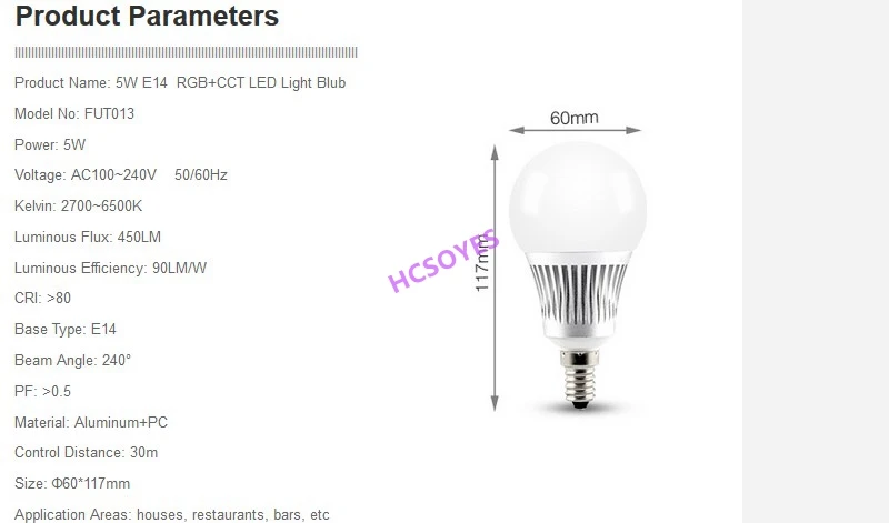 Rgb plus Cct mi Luz Fut013 5 w E14 Levou Blub Luz Precisa Fut092 Fut095 Fut096 Fut098 2.4 Ghz rf Controle Remoto Ac100 ~ 240 v 50 e 60hz 2 Cheap Lâmpadas LED e tubos