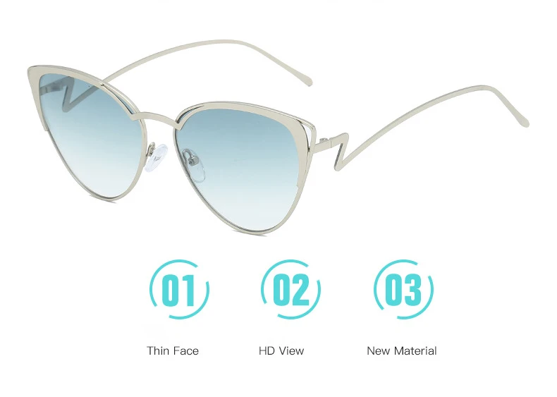 2018 Новая мода Cat Eye солнцезащитные очки Для женщин металлический каркас UV400 объектив Винтаж бренд лучи солнца очки Оттенки для Для женщин