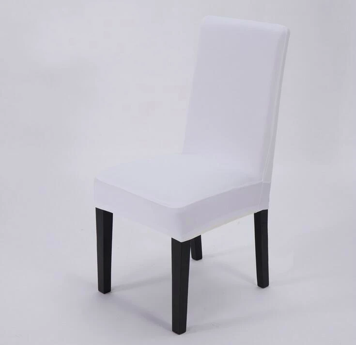Универсальные эластичные тканевые чехлы на стулья, Китай для свадебных декораций, праздничные чехлы на стулья для банкетов, обеденных стульев - Цвет: Белый