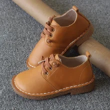 2017 Top Brand Children Shoes Genuine Leather Shoe Kids High-grade Girls Boys Fashion Retro British Style Shoes Baby’s Choice