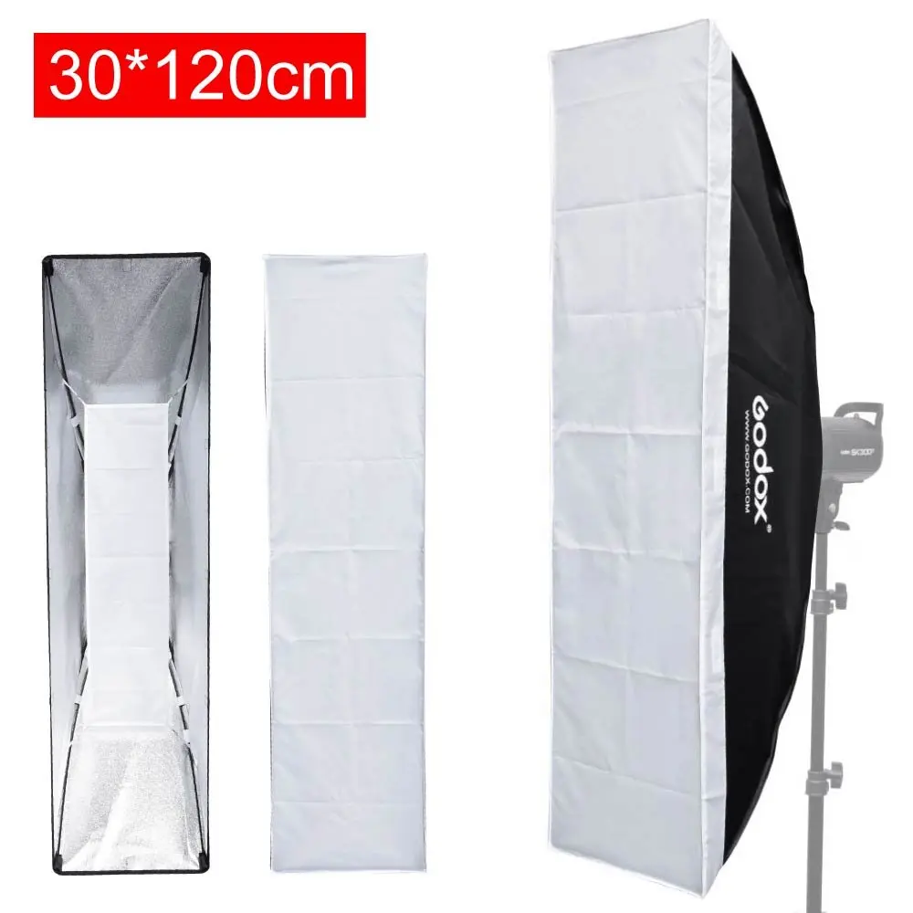 Складной софтбокс Godox 30x120 см/12 &quotx 47&quot с креплением Bowens Elinchrom Balcar Hensel Broncolor Multiblitz