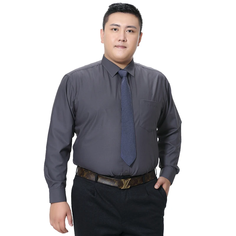 Men's Wedding Dress Shirt Solid Color Plus Size 5XL 6XL 7XL 8XL Long Sleeve Shirt Business Casual Shirts Work Wear Formal Slim