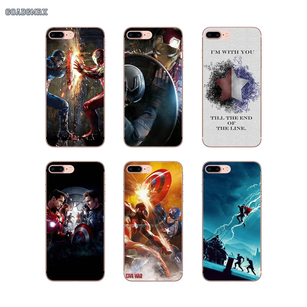 For Samsung Galaxy J3 J5 J7 A3 A5 A7 2015 2016 2017 Note 3 4 5 8 Captain America Civil War Movie Soft Transparent Shell Covers | Мобильные