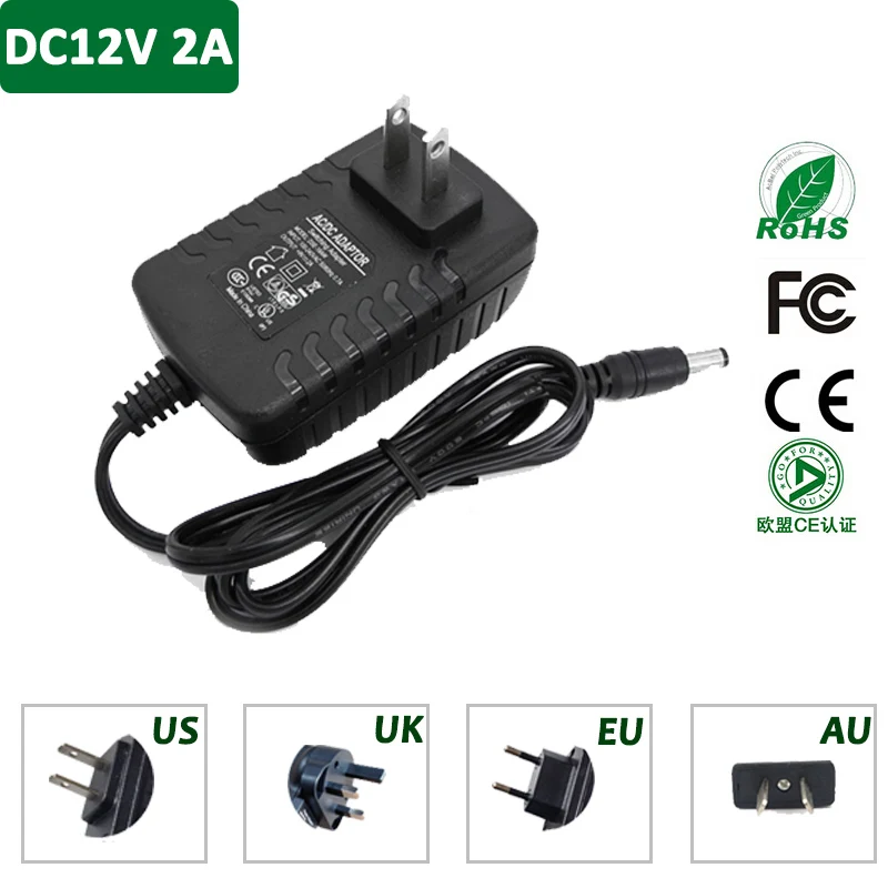 

CCTV Camera Accessories Power adapter AC 100-240V DC 12V 2A EU Plug AC/DC Power adapter for CCTV Camera IP camera