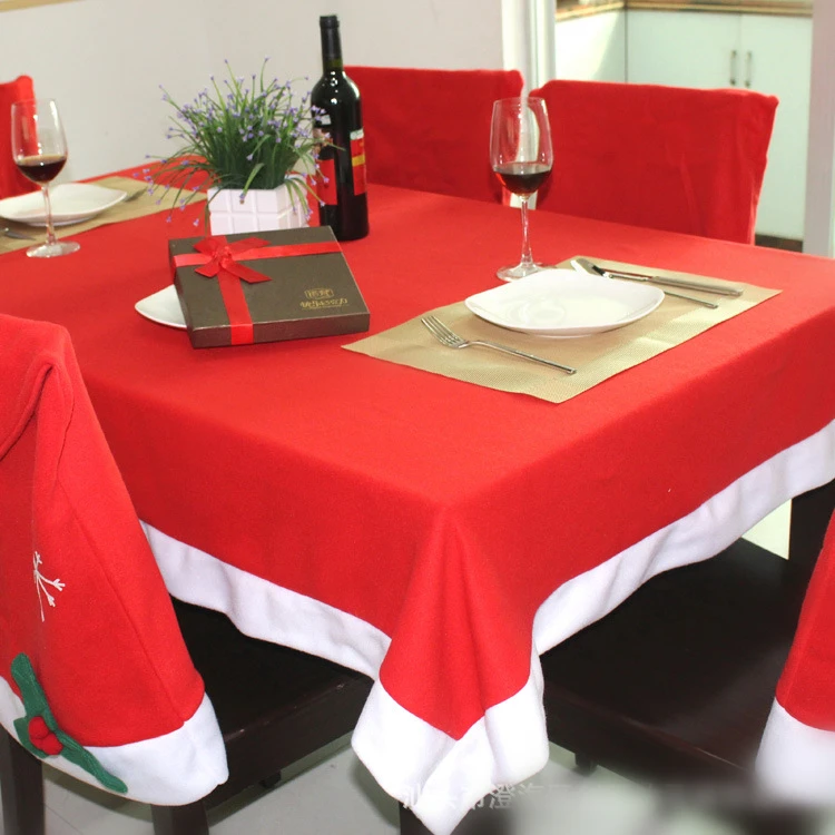 

NiceRug Red and white Pull flannel christmas table cloth Environmental antependium
