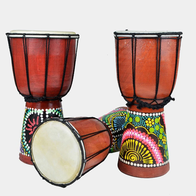 Африканский барабан Djembe настраиваемый перкуссия ручная роспись красное дерево Djembe барабан с козьей кожей голова Littlefun шаблон