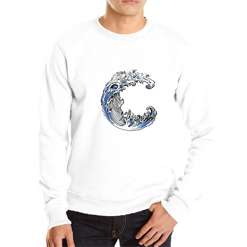 Blue Wave hoodies fashion design sweatshirt mens casual Jacket pullover cotton clothes cool Wave hoodie men hip hop streetwear