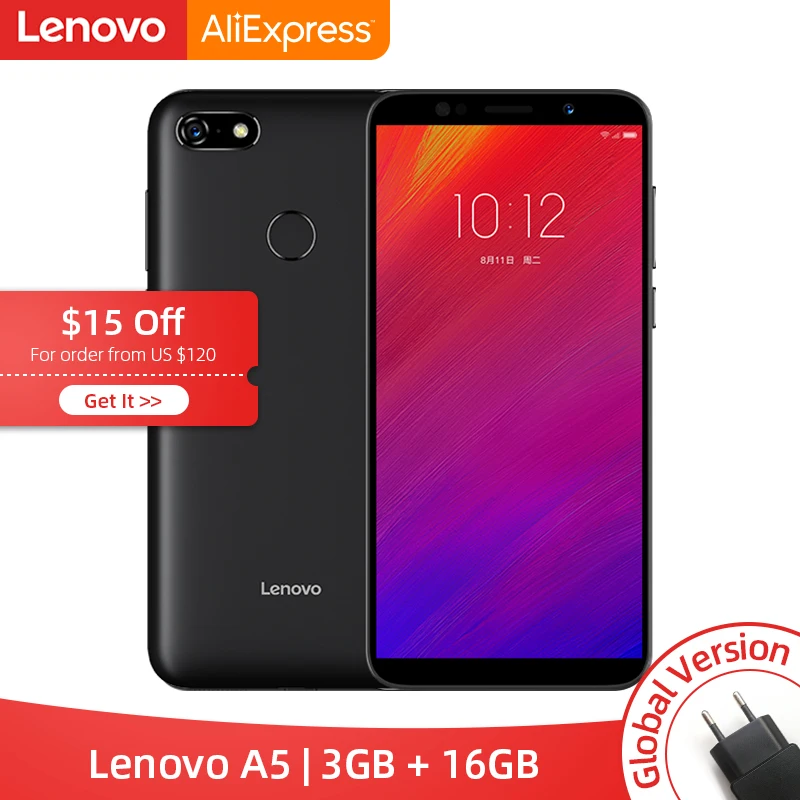 

Global ROM Lenovo A5 3GB 16GB 32GB Smartphone MTK6739 Quad Core 5.45 inch Screen 4G LTE Phones 4000mAh Face ID Fingerprint
