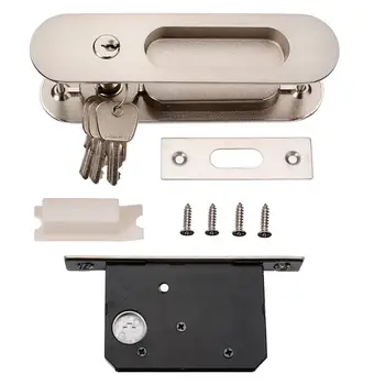 

Zinc Alloy Sliding Door Lock Recessed Invisible Handle Door Cabinet Lever Mortise Lock Bathroom Kitchen Balcony Lock Mayitr
