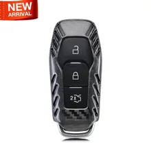 2016 New 100% Genuine Carbon Fiber Car Auto Remote Key fob Holder Case Cover Shell For Ford Focus Mondeo Kuga Fusion Car Styling