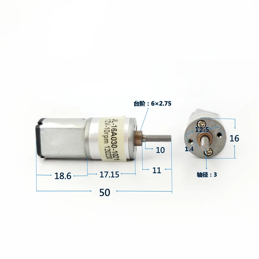 

DC 3V 5V 6V 9V 12V 10RPM Micro Mini 16mm Full Metal Gearbox Gear Reducer Motor Threaded Shaft Slow Speed DIY Car Robot