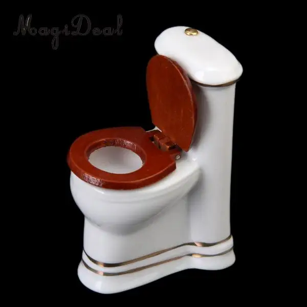 Dollhouse 1:12 Scale Bathroom Porcelain Toiletries Containers Wash Cloth Furniture Kit for Dolls House Life Scene Decor Toys