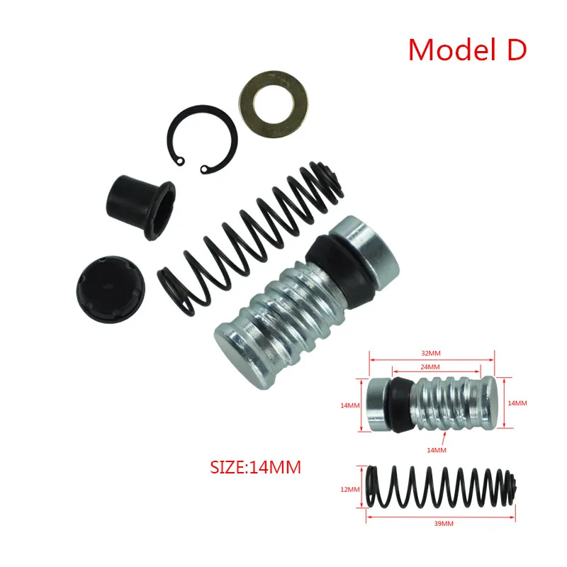 1 комплект мотоциклетный тормозной насос сцепления 14 мм 12,7 мм 11 мм поршневой поршень ремонтные комплекты главный цилиндр установки ремонт подходит для мотокросса/скутера - Цвет: Model D