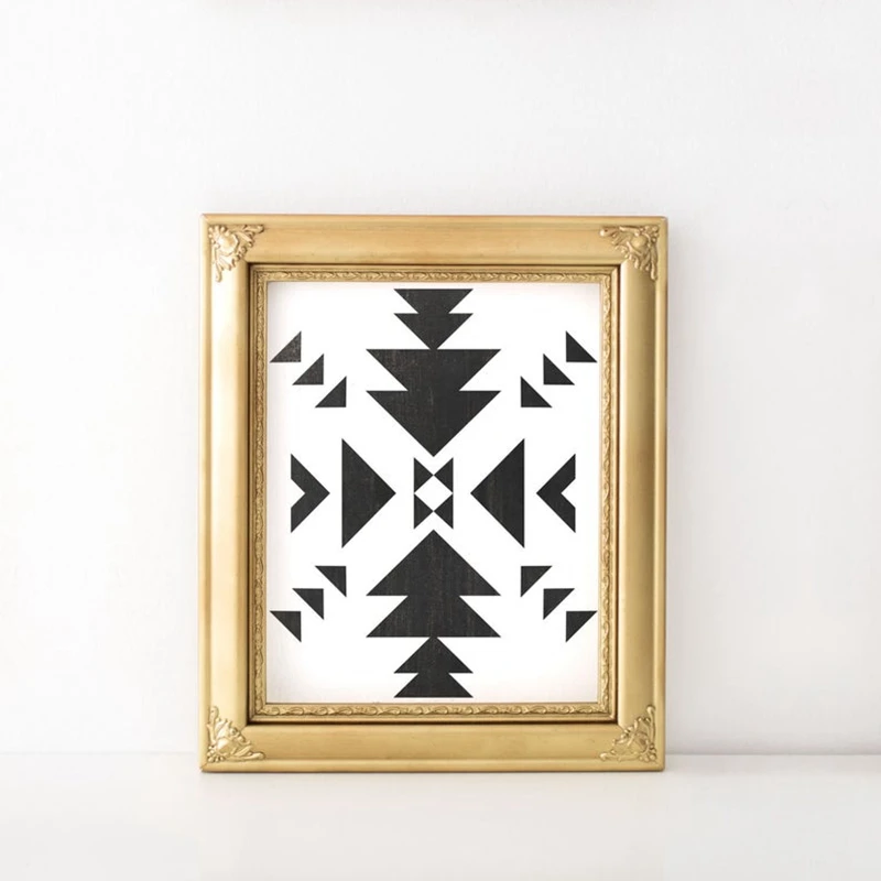 Black and white aztec pattern wall prints