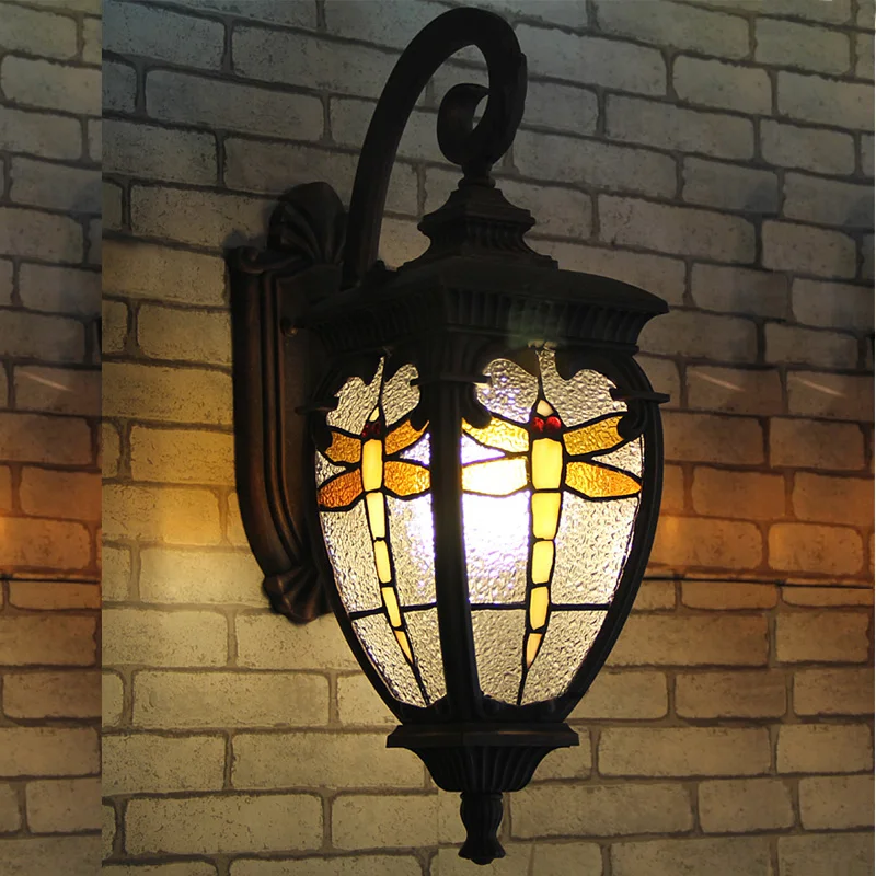 

European Style Villa Gate Waterproof Outdoor Lamp Outdoor Courtyard Wall Lamp Dragonfly Iron Wall Lamp Outdoor Lamp Wall Lights