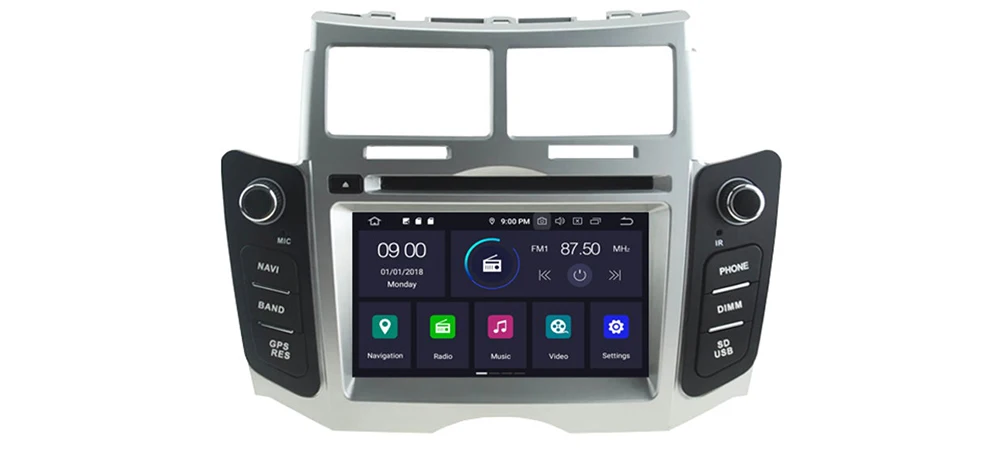Best ZaiXi For Toyota Yaris / XP90 2005~2012 2 DIN Car Android 9 GPS Naviation Multimedia system Bluetooth Radio Amplifier WIFI HD 0