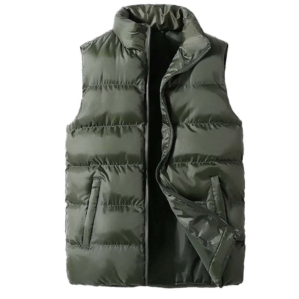 

Men's Jacket Casual Autumn Winter Warm Cotton Thick Men Clothes Vest Jacket Sleeveless Blouse Streetwear Coat Ceket Mont 5xl