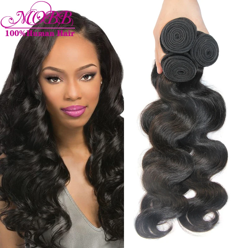 Brazilian Virgin Hair Body Wave 3 Bundles Human Hair Weave MOBB Hair