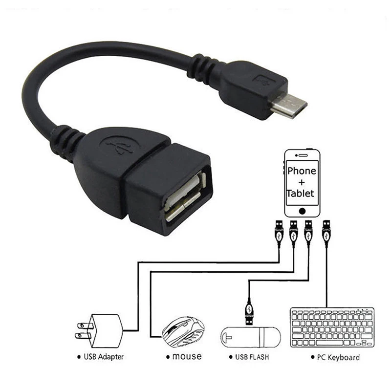 Micro USB OTG кабель адаптер 5pin мини-usb штекер к USB 2,0 Тип Женский хост-адаптер OTG кабель для мобильного телефона MP3 MP4 камеры