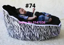 Zebra Estilo Material de Poliéster beanbag do Saco de Feijão do bebê cadeira de tecido para o bebê dormir, crianças toddlers assento do saco de feijão e camas